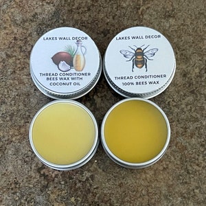 Thread Conditioner Beeswax, Beeswax/Coconut Oil Blend, Scented Wax for Embroidery, Cross Stitch, Needlepoint or Sewing, Cosmetic Grade Wax!