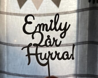 Personalized birthday cake topper (Swedish)