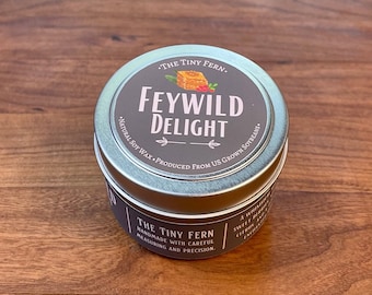 Feywild Delight Candle, DND Inspired, Sweet Berries Citrus Sugar Scent, Soy Wax Tin Candle
