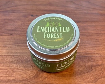 Enchanted Forest Candle, Natural Soy Wax, Pine Sage Cypress Herbs