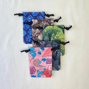 Mini dnd dice bag, bag of holding, drawstring bag, dice holder, dnd dice pouch, dice storage, token storage, Dnd gift