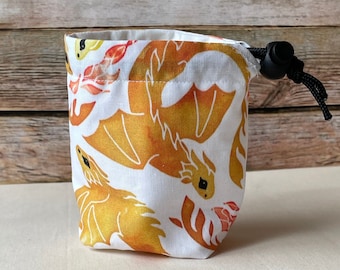 Nerdy gift bag, small dice bag, yellow dice bag, dice storage bag, rpg dice bag, dnd gifts, dnd dice bag, Dungeons and Dragons