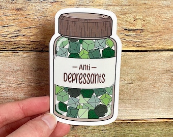 Prescription Dice Sticker, Dungeons and Dragons, RPG, Glossy
