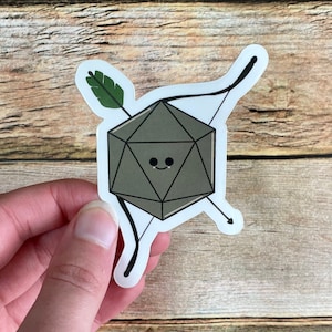 Dnd ranger vinyl sticker, Glossy dice sticker, D20, Dungeons and dragons, Dnd gifts, RPG collectibles, Laptop stickers, d20 ranger dnd