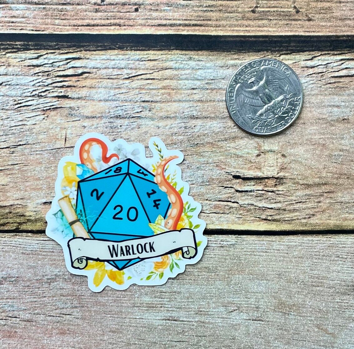 Warlock Sticker D&D Warlock Glossy Vinyl Sticker, Dungeons and Dragons, Water Bottle or ...
