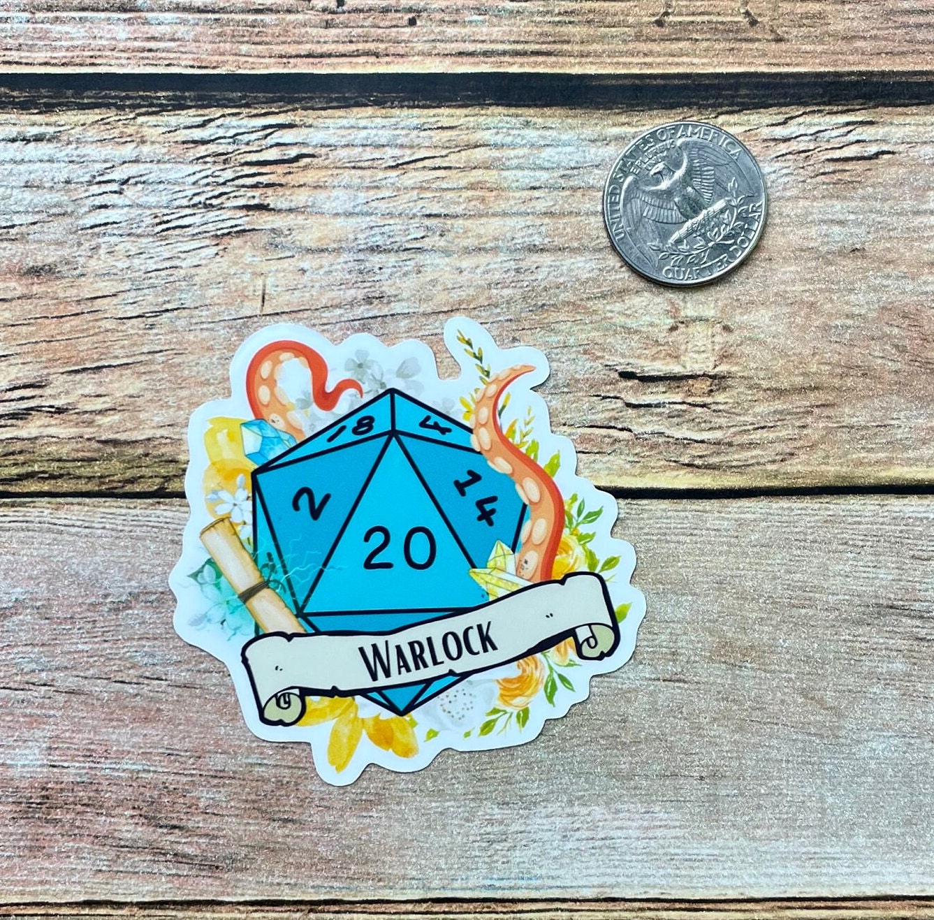 Warlock Sticker D&D Warlock Glossy Vinyl Sticker, Dungeons and Dragons, Water Bottle or ...