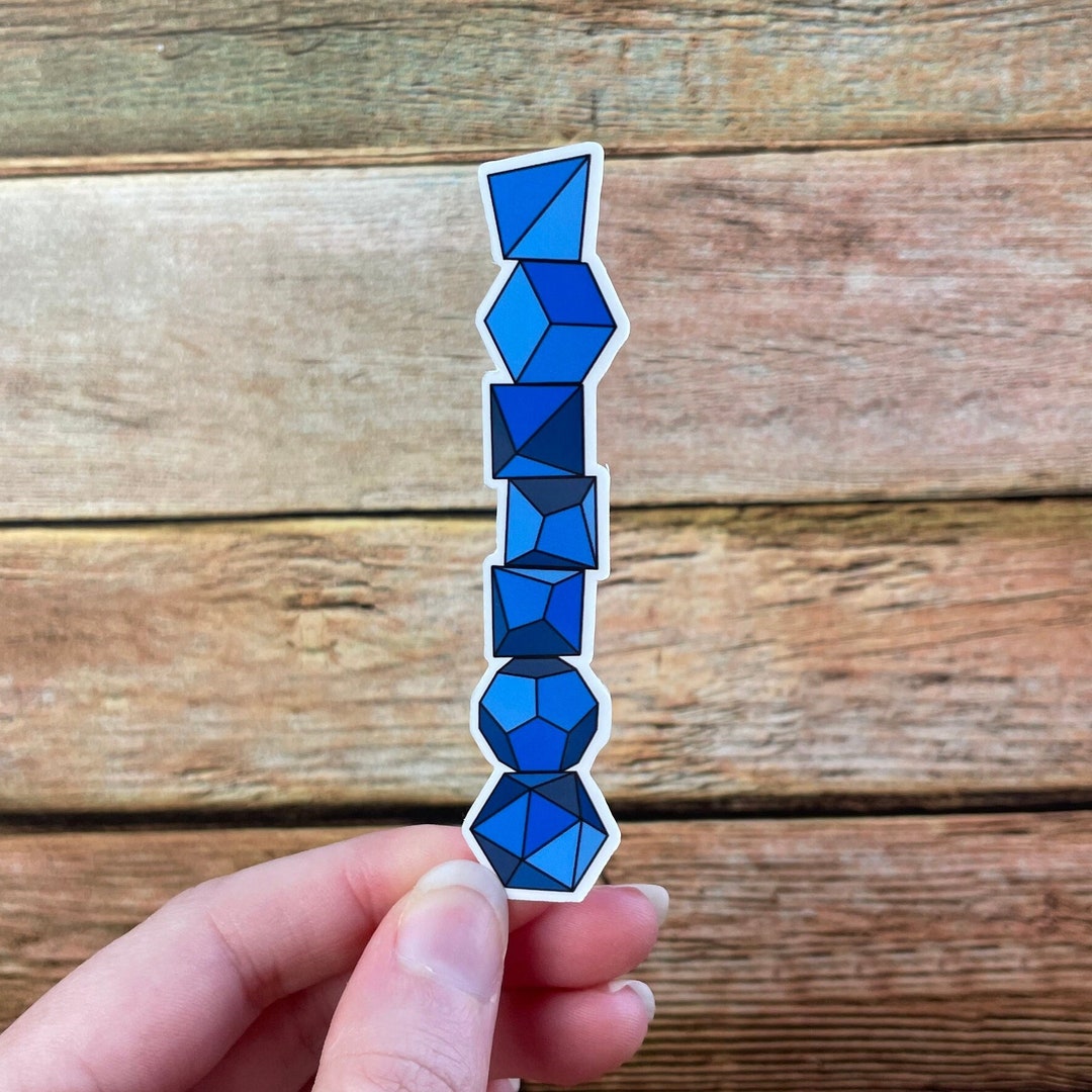 Blue Dice Stack Vinyl Sticker, Dungeons and Dragons RPG, Glossy Laptop ...