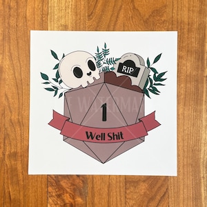 Dungeons and dragons art print, Dnd art, Critical fail, Dnd print, Dungeon master gift, Nerdy decor, Dnd tavern wall hanging, Dnd gifts