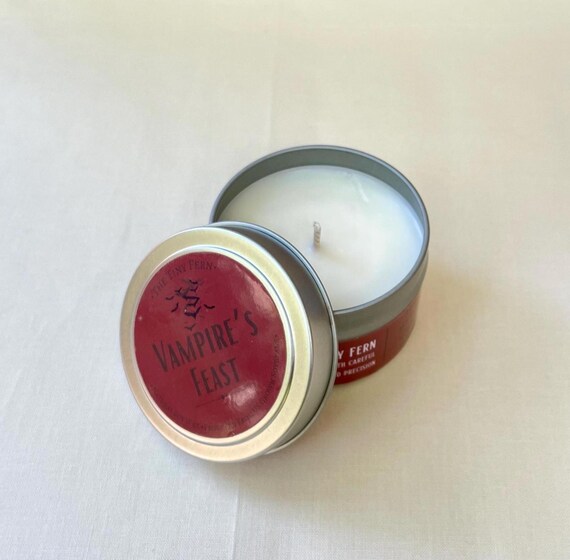 Vampire's Feast Candle, Spooky Candle, Small Candle, Tin Candle
