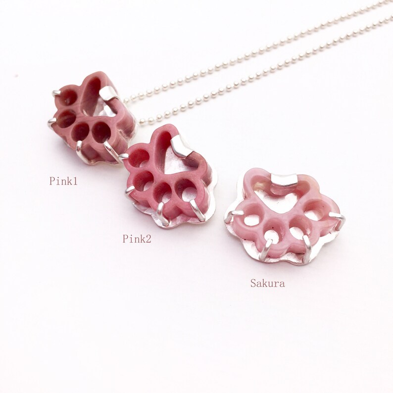 Rhodonite Pendant ,cute Cat Jewelry, Cat Claw, Rose Pink Jewelry ...