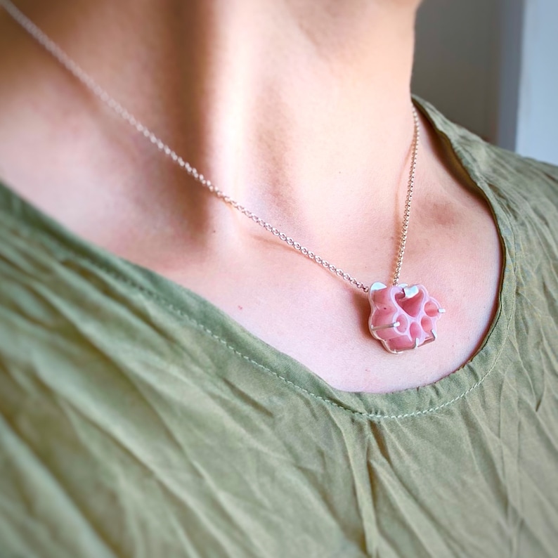 Rhodonite Pendant ,cute Cat Jewelry, Cat Claw, Rose Pink Jewelry ...