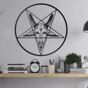 Sigil of Baphomet Metal Wall Art Occultism Lucifer Home Decor Killstar Metal Decoration Metal Satan Symbol Art Gothic Pentegram Decor Art