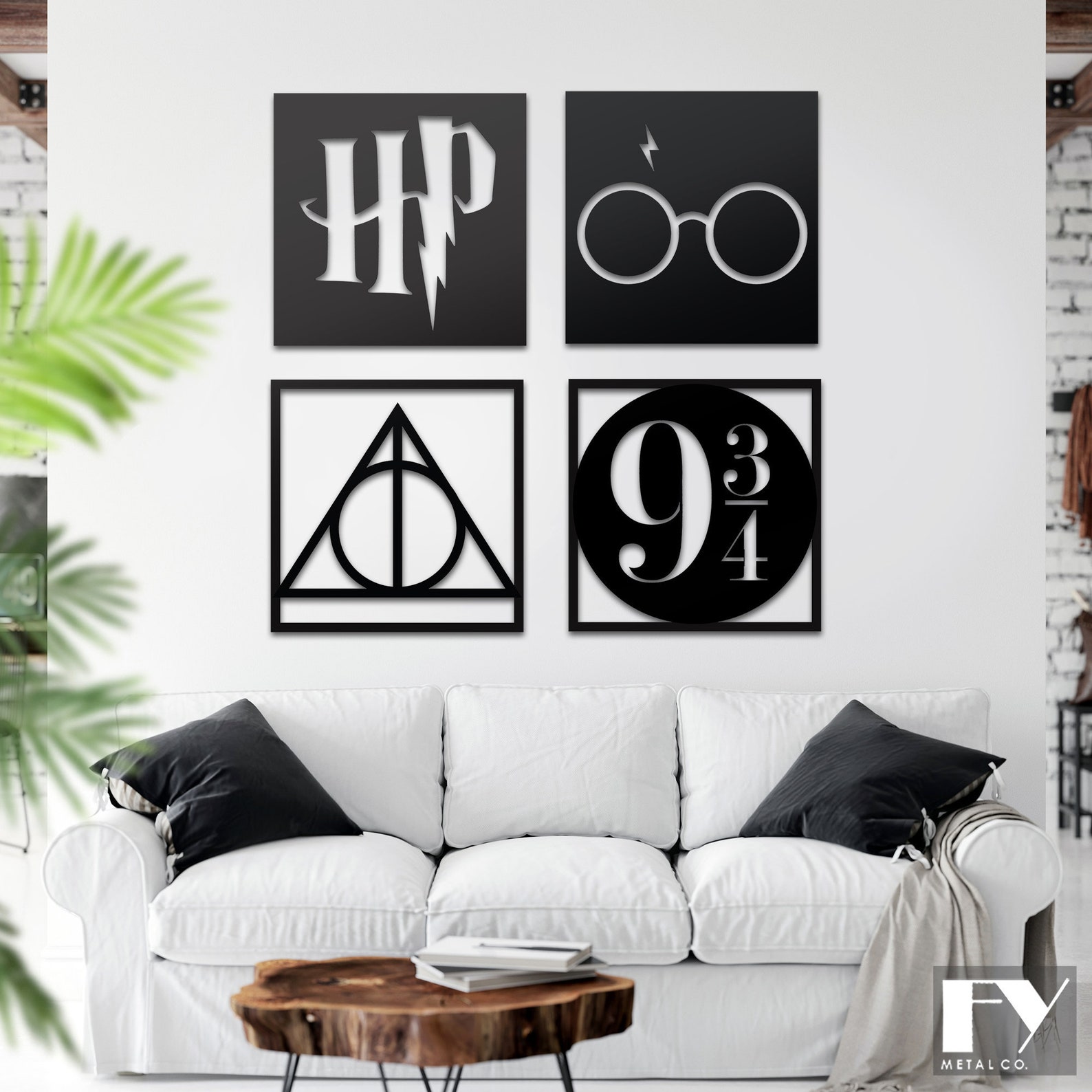 HARRY POTTER Metal Symbols Wall Art Harry Potter Sign Metal Etsy