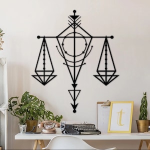 Waage der Gerechtigkeit - Metall Wand Kunst Kanzlei Metall Wandschild Laser Cut Wand Kunst Advokat Büro Metall Wand Dekor Richter Metall Geschenk für Ihn