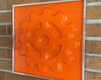Gear Candy - 3D moderne Wandkunst mit orangem Acrylglas