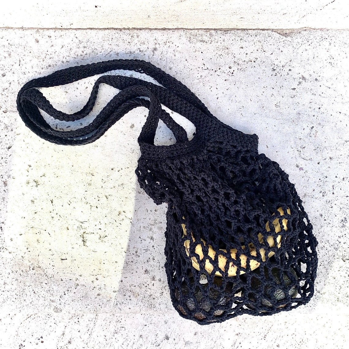 Black Cotton Mesh Bag Etsy