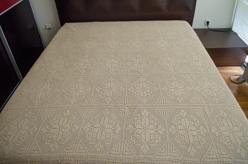 Vintage Crochet Bedspread Etsy