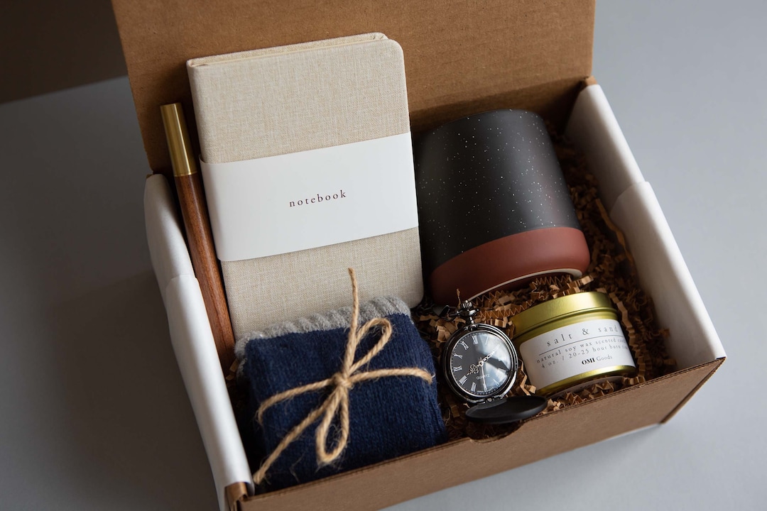 Gift Box for Men, Pocket Watch Gift, Groomsmen Gift Box, Care Package