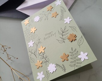 Personalized Floral Card for Birthdays, Weddings & More | Handmade and Unique