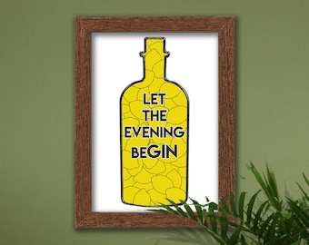 GIN wall art . A4 print