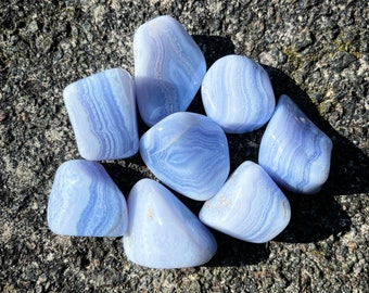 Blue Lace Agate Tumble Stones - Size Large