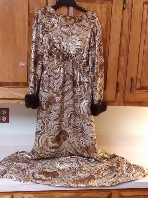 VINTAGE Styled by Andora maxi dress metallic thre
