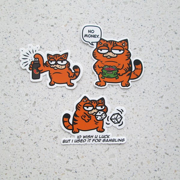 garf stickers / funny orange cat