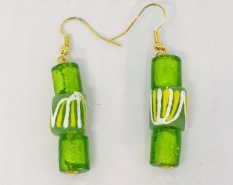 Genuine African glass bead earrings