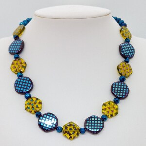 Colourful Czech Pressed Glass Bead Necklace