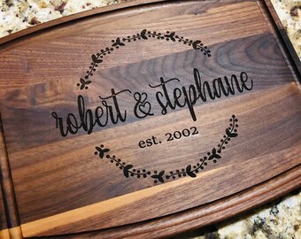 Housewarming Gift Etched Walnut Cutting Board Closing Gift --23505-RSB3-002 Personalized Engraved Gift Basket Customized Coasters