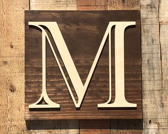 Monogram Sign, Custom Wood Sign with Last Initial, Personalized gift for Wedding, Housewarming, or Décor, 3D Sign with Family Name