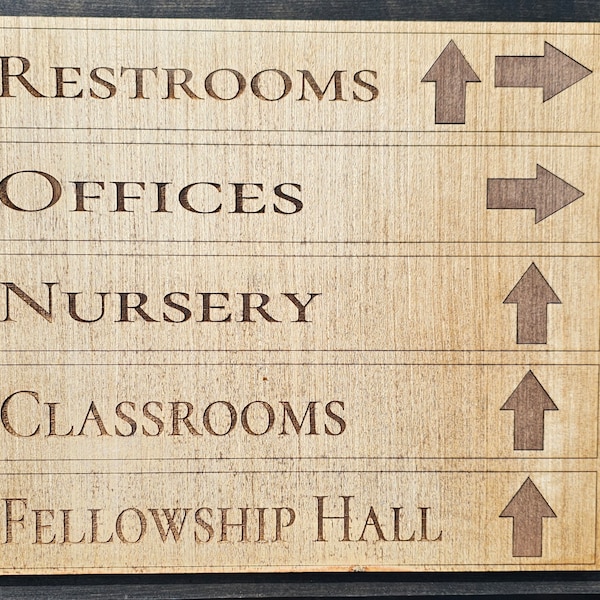 Custom directional or informational signs that are perfect for shops, churches, organizations, schools, etc.