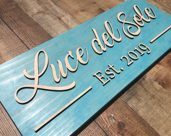 Custom Wood Sign, Last Name Sign, Established Sign, Beach or Lake House Sign, Wedding Sign, 3D Sign, Family Name, Lake Name Sign, New Home