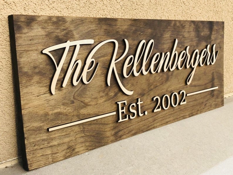 Custom Wood Sign - Last Name Sign - Established Sign - Personalized W…