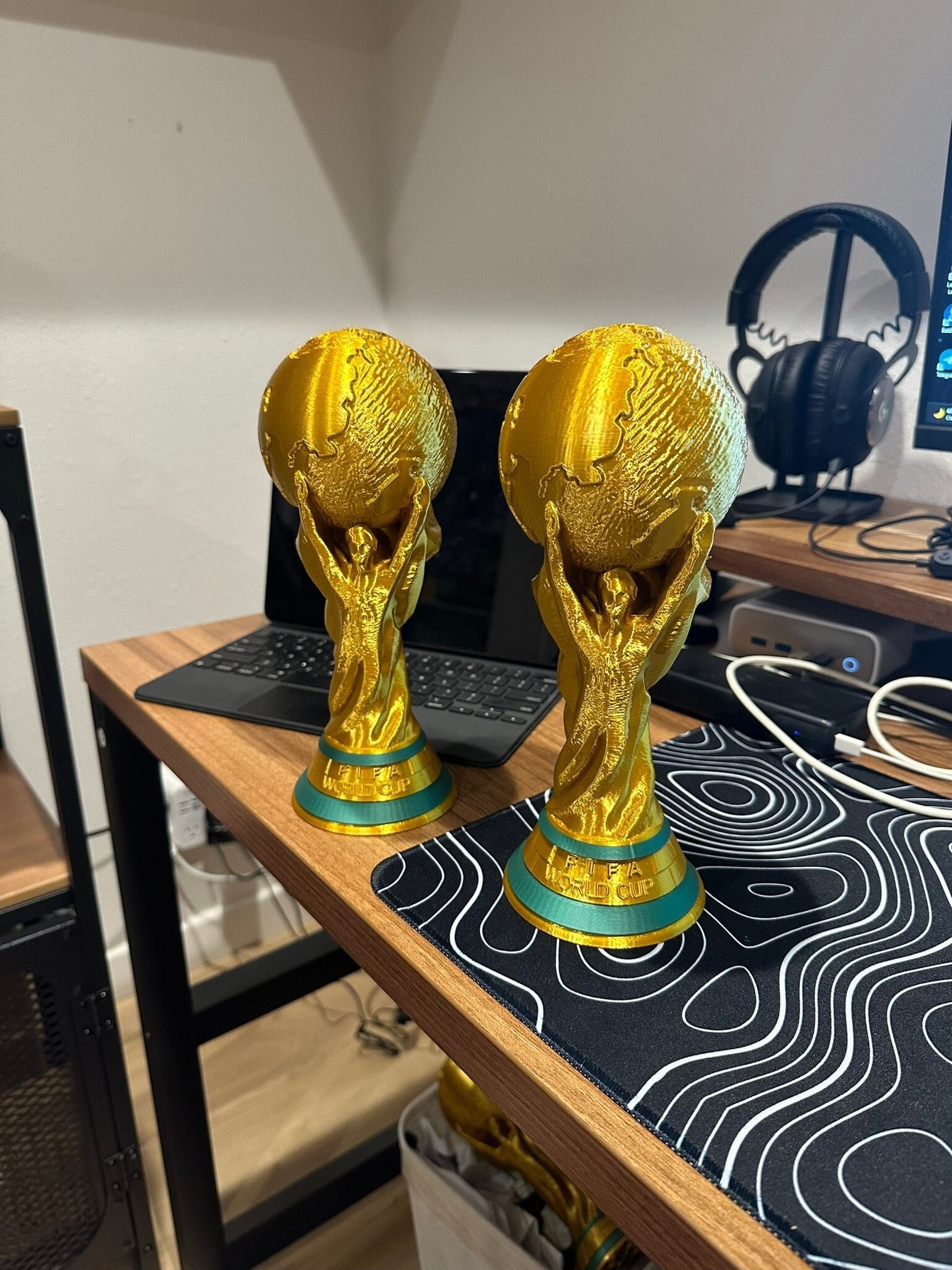 Qạtār 2022 World Cup Trophy Football Fan Cup Champion Award Replica  Collectibles
