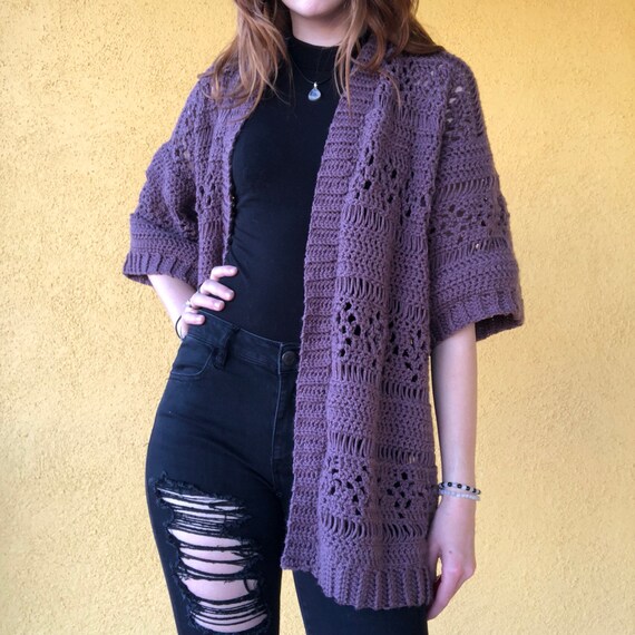 purple chunky cardigan