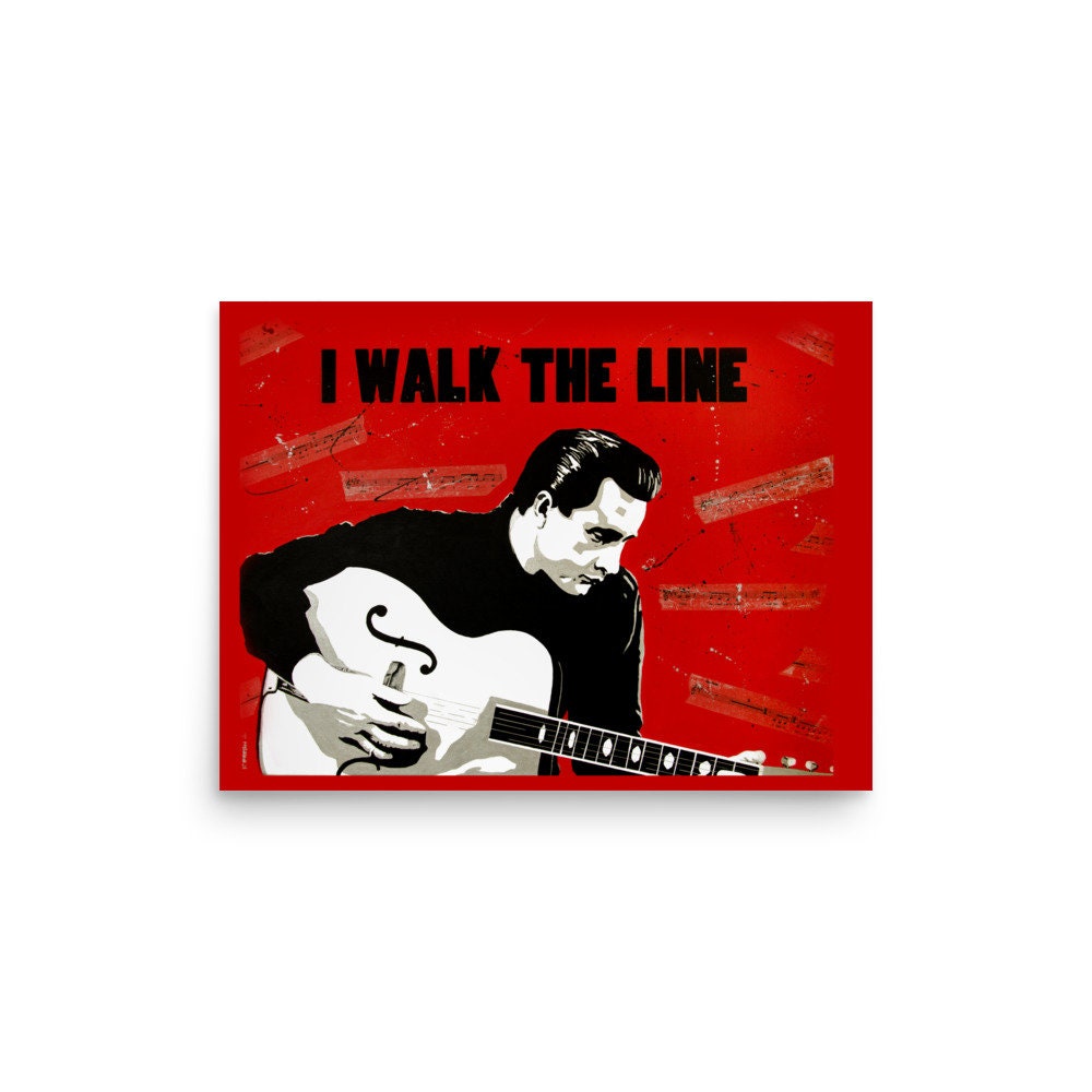 Man in Black Johnny Cash Poster I Walk the Line - Etsy