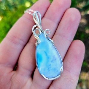 Larimar and Sterling Silver Pendant Necklace