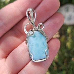 Larimar and Sterling Silver Pendant Necklace