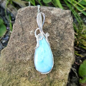 Larimar and Sterling Silver Pendant Necklace