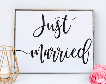 Just Married Sign - Etsy