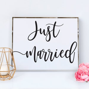 Just Married Wedding Sign Just Married Printable Wedding - Etsy