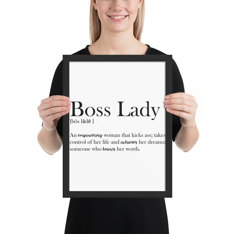 Boss Lady Definition Framed Sign Boss Gift Framed Office Etsy