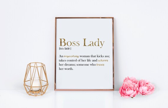 Gold Boss Lady Definition Boss Gift Gold Office Decor Etsy