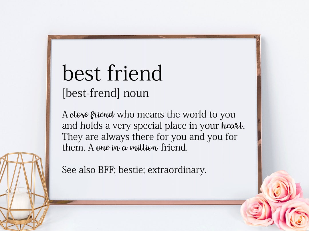 Best Friend Definition Landscape Print Bestie Definition Etsy
