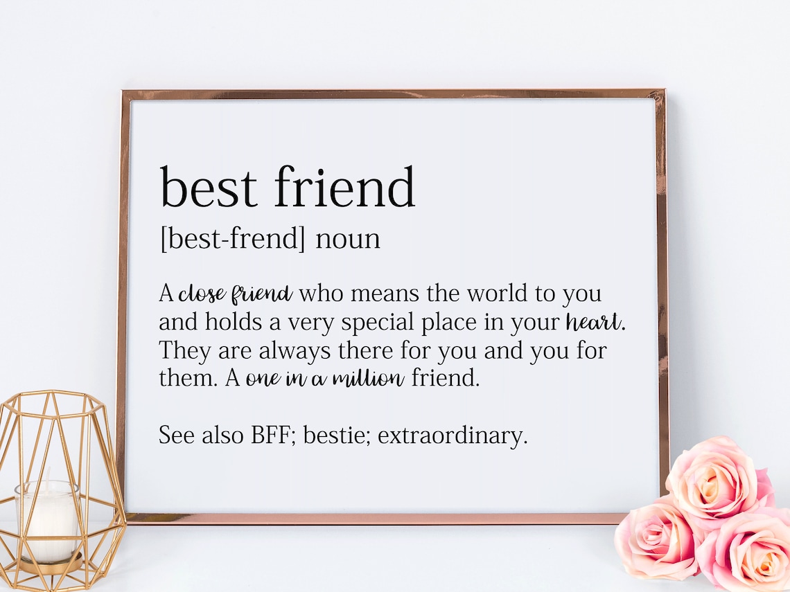 Best Friend Definition Landscape Print Bestie Definition Etsy