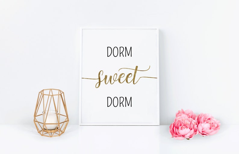 Gold Dorm Sweet Dorm Sign Gold Dorm Decor Printable Dorm - Etsy