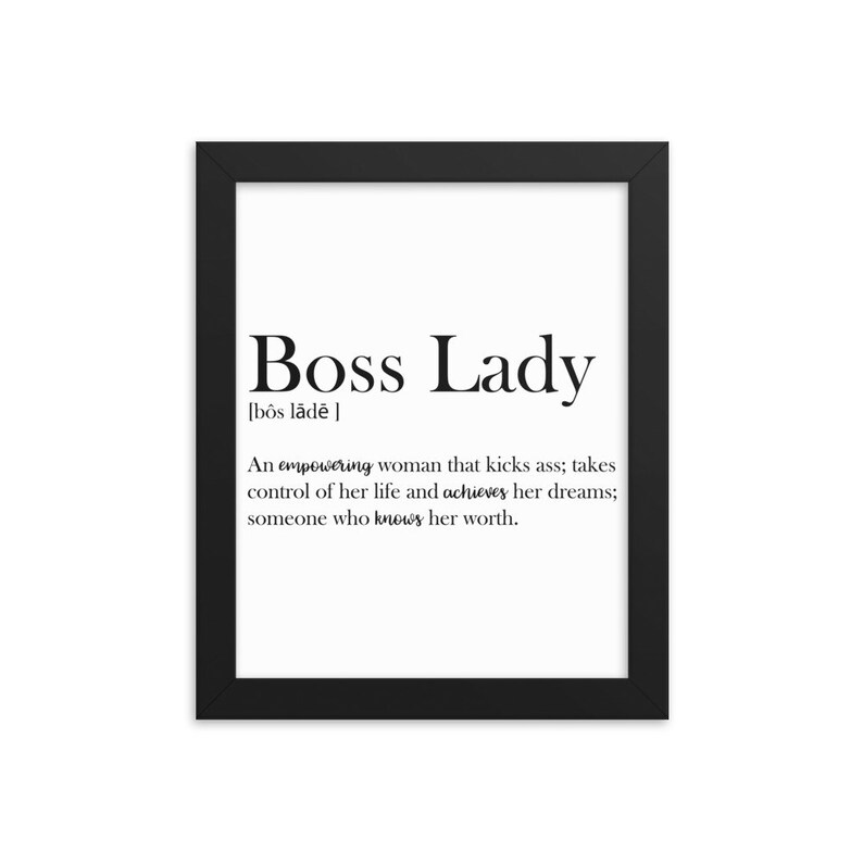 boss-lady-definition-framed-sign-boss-gift-framed-office-etsy