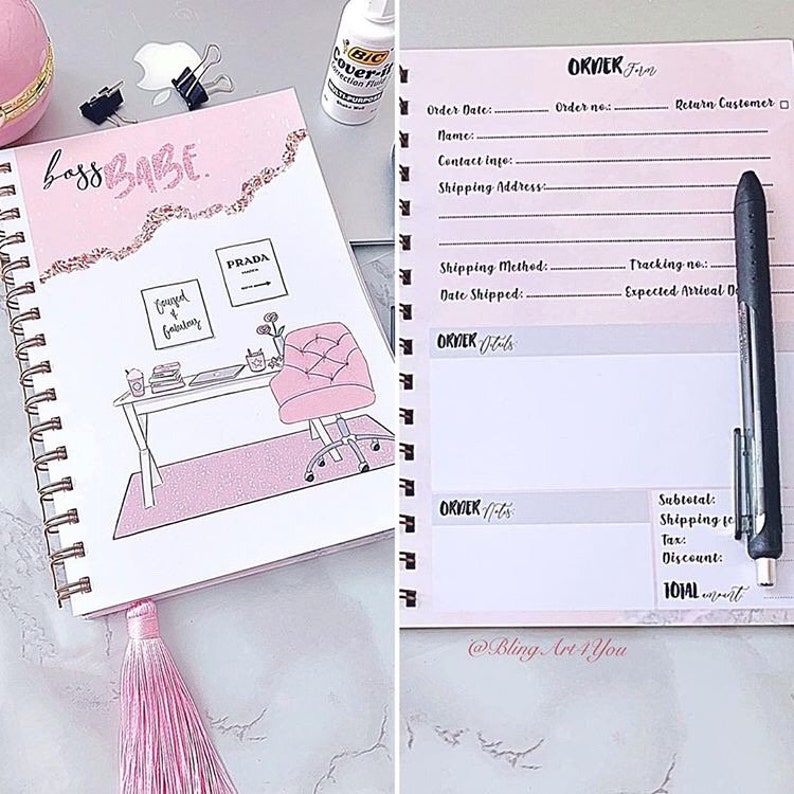 A5 Business Planner Custom Book Business Stationery Order Forms Custom Order BookOrder TrackerBoss BabeSelf employed