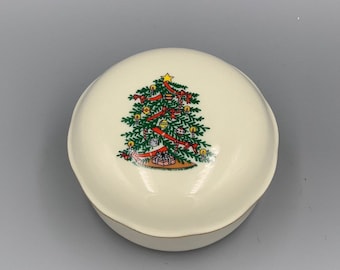 Ron Gordon Designs Christmas Trinket Bowl Dish with Lid, Vintage Christmas Trinket Bowl. Vintage Ron Gordon, Vintage Christmas Decor